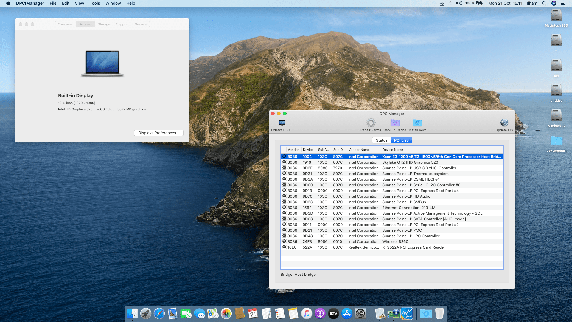 HP Elitebook 820 G3 [Intel HD 520] 2